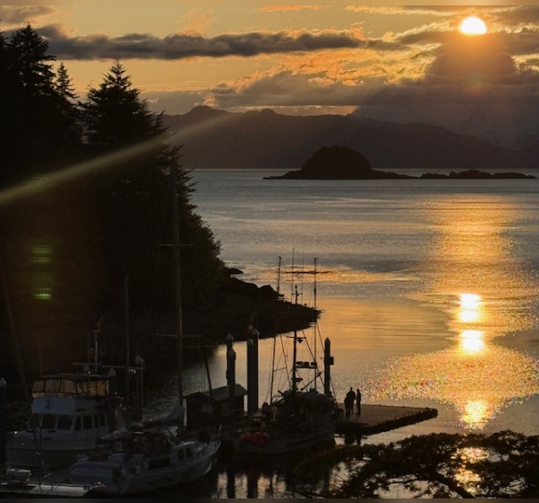Sunset featuring One Ocean in Elfin Cove 