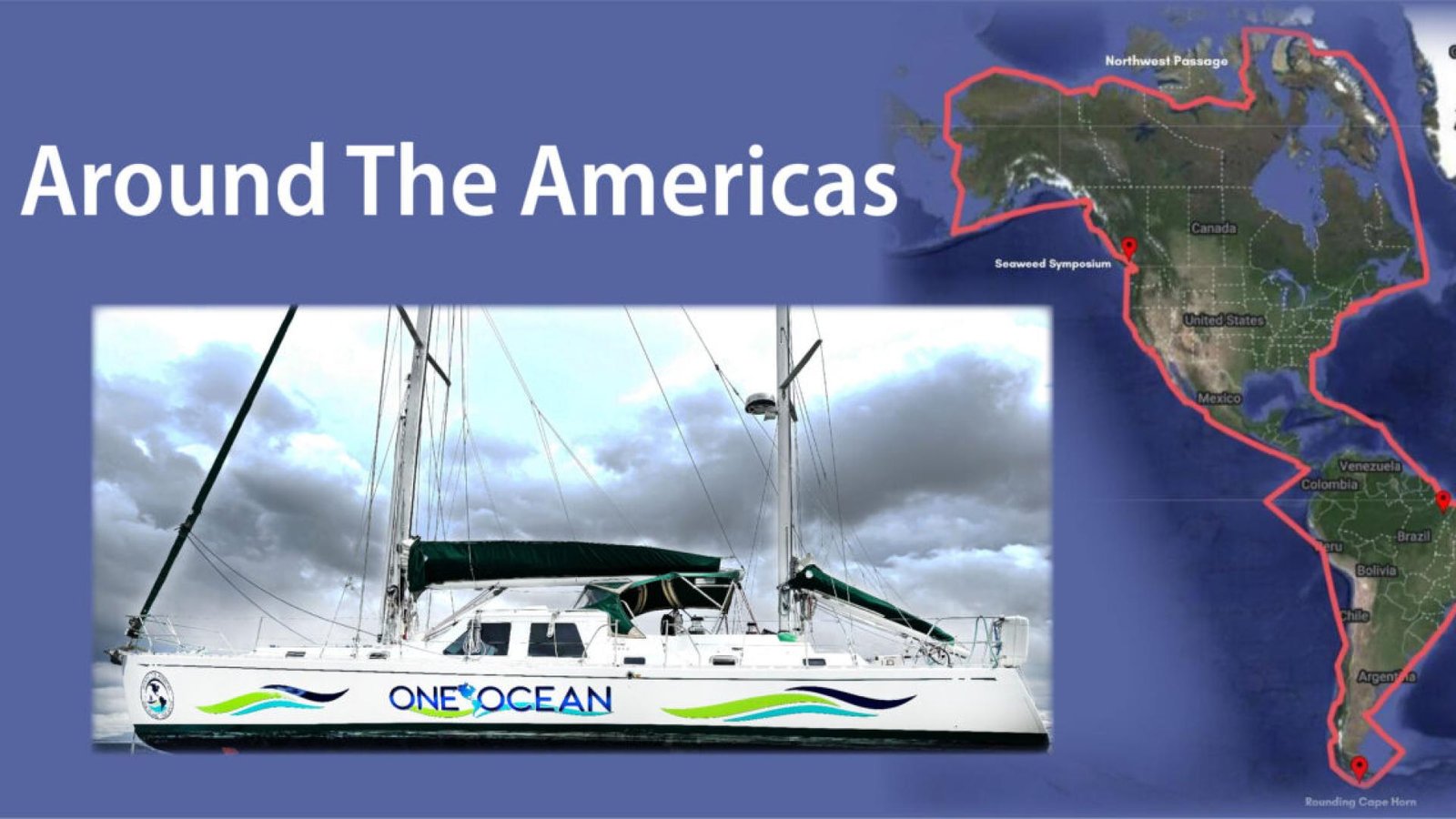 Around the Americas boat and map