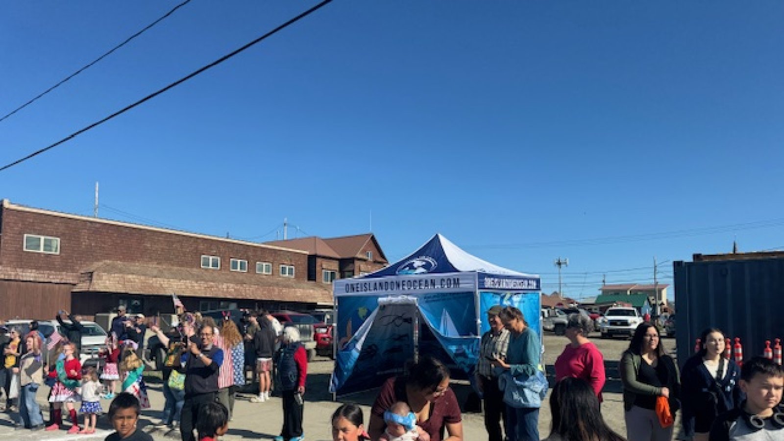 The Around the Americas education tent set up at the Nome 4th of July parade!