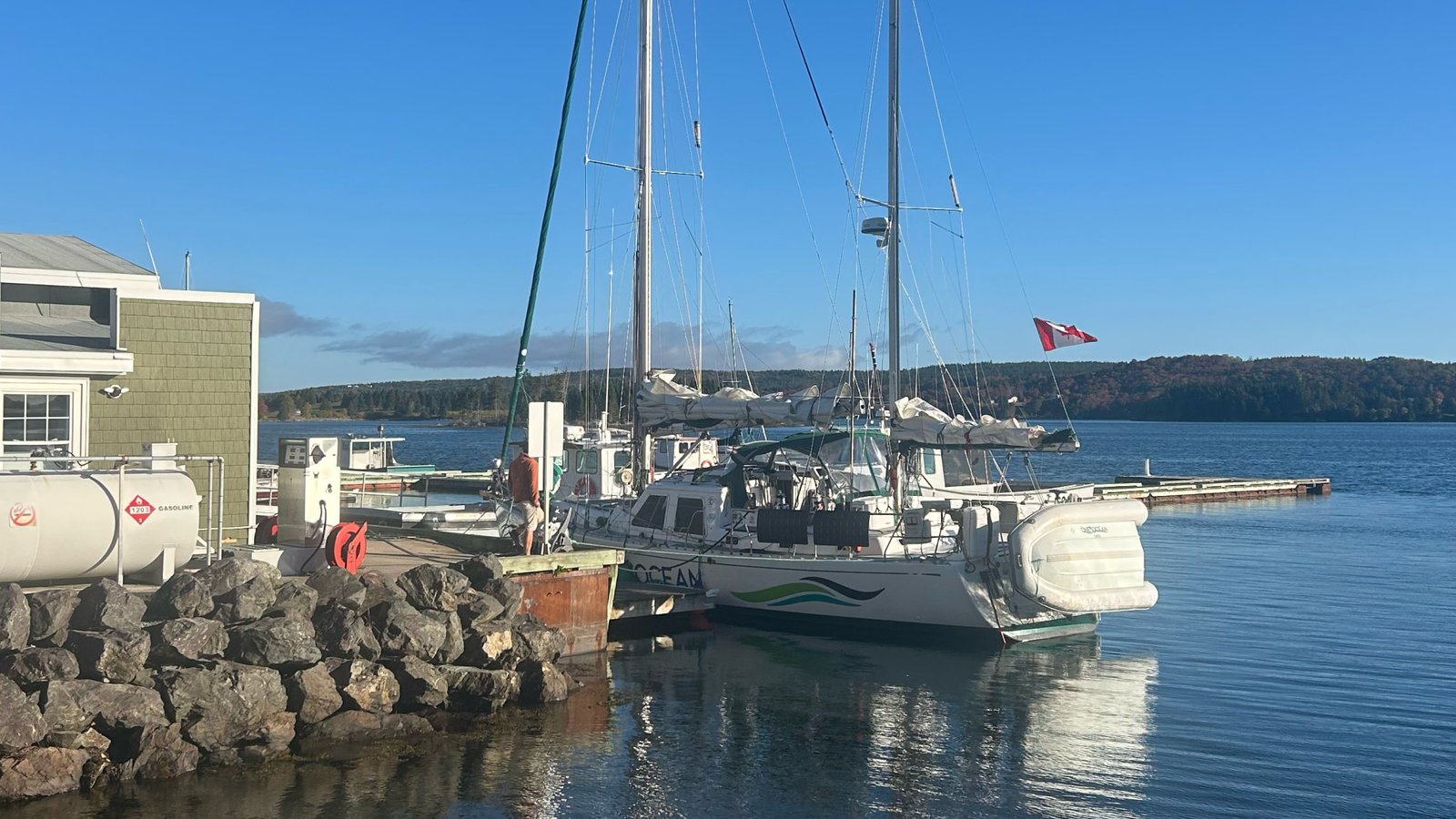 Sailboat at Fuel Dock