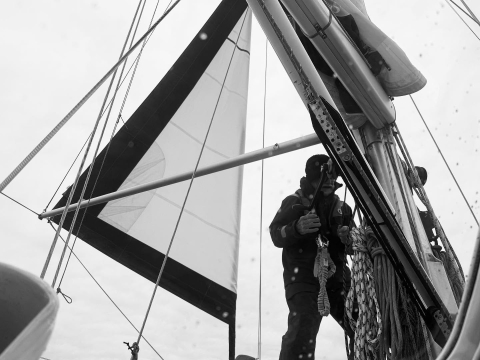 Ice Tickle Island -> Guysborough⛵️ One Ocean will tuck into a duck out place to avoid w…
