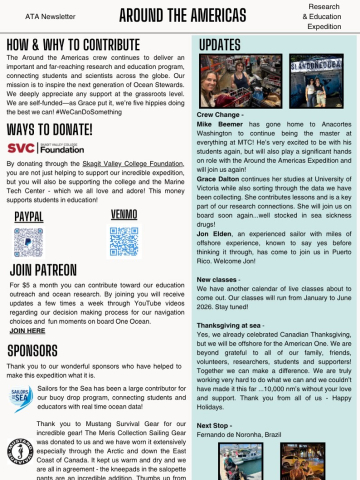 Around the Americas has released our first newsletter!