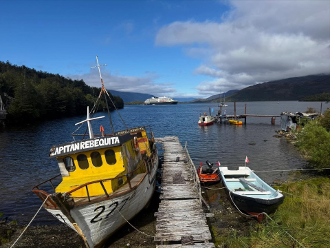 One Ocean has just departed Puerto Edén, traditional land of the Kawésqar “men of skin…