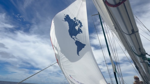 Got the spinnaker up today ⛵️🤩 @ullman_sails Tomorrow is our FINAL live classroom of th…