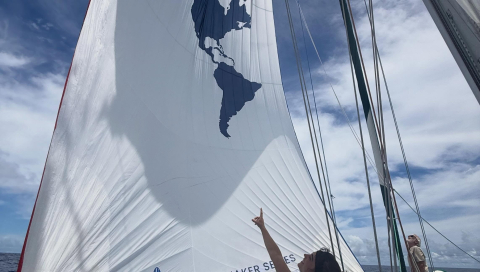 Got the spinnaker up today ⛵️🤩 @ullman_sails Tomorrow is our FINAL live classroom of th…