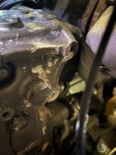Engine close up, white fuzz